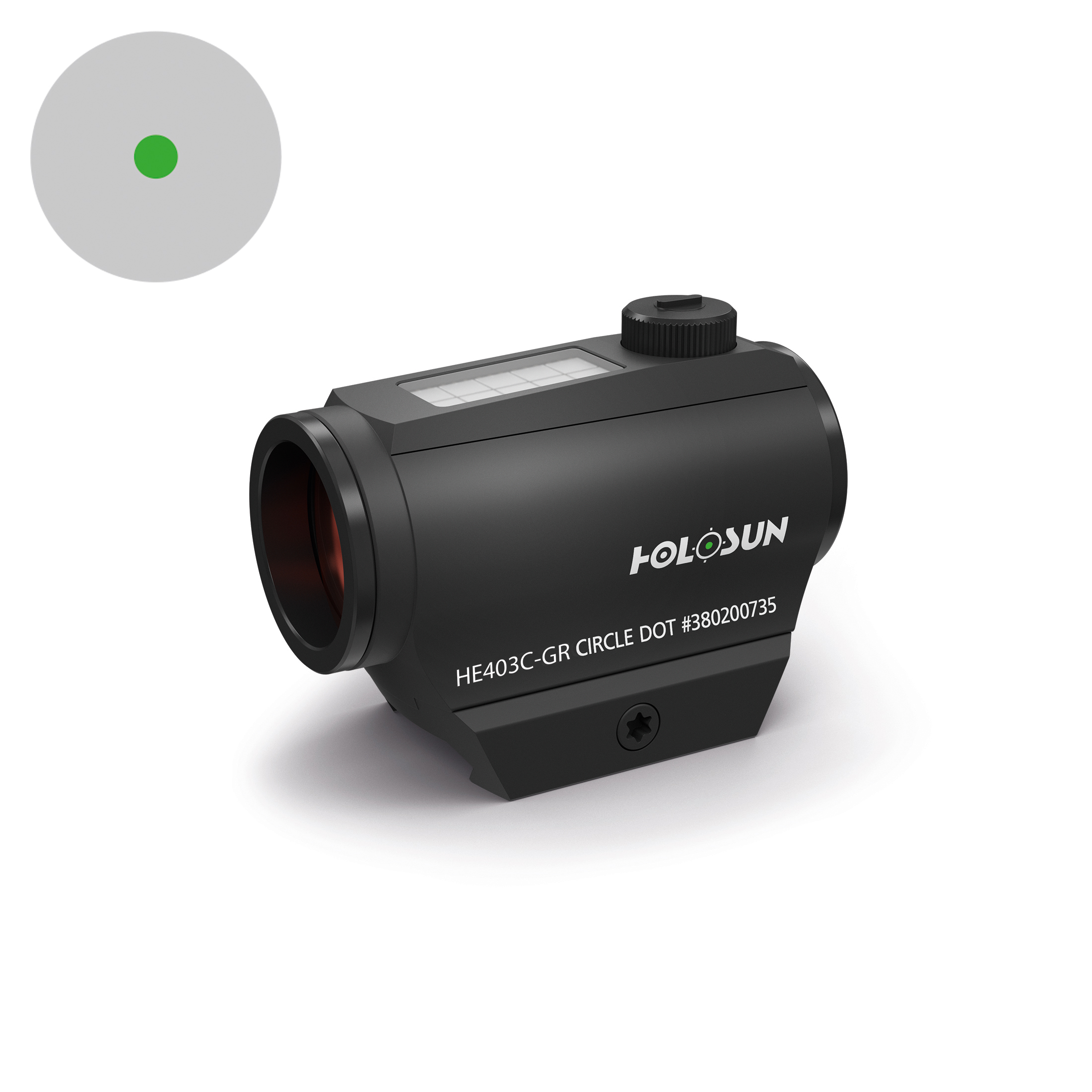 Holosun ELITE HE403C-GR Microdot Grünpunkt Visier mit 2MOA Punkt Absehen, schwarz, Picatinny/Weaver…