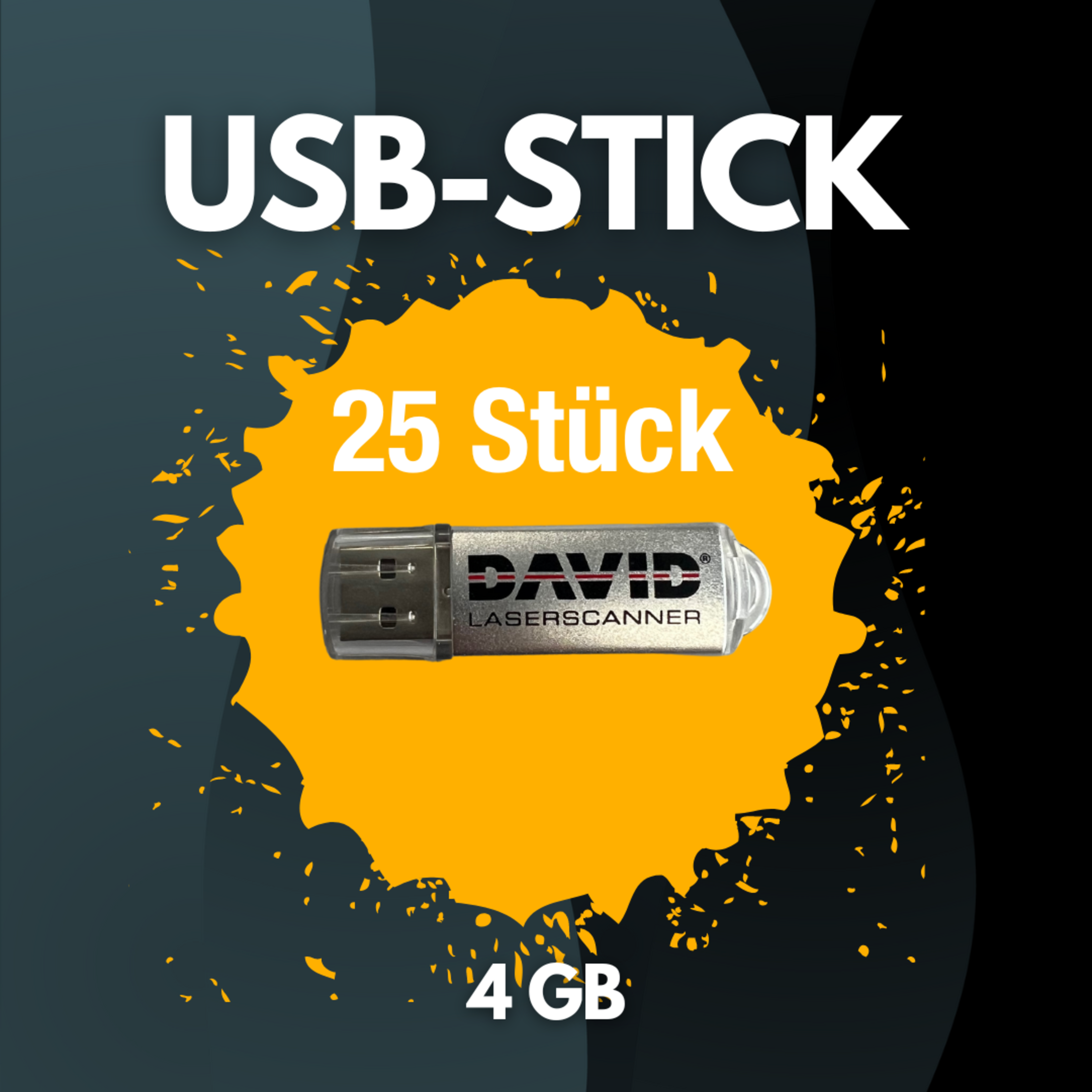 USB-Stick 4GB Silber im Set 25 Stück mit Markeneindruck