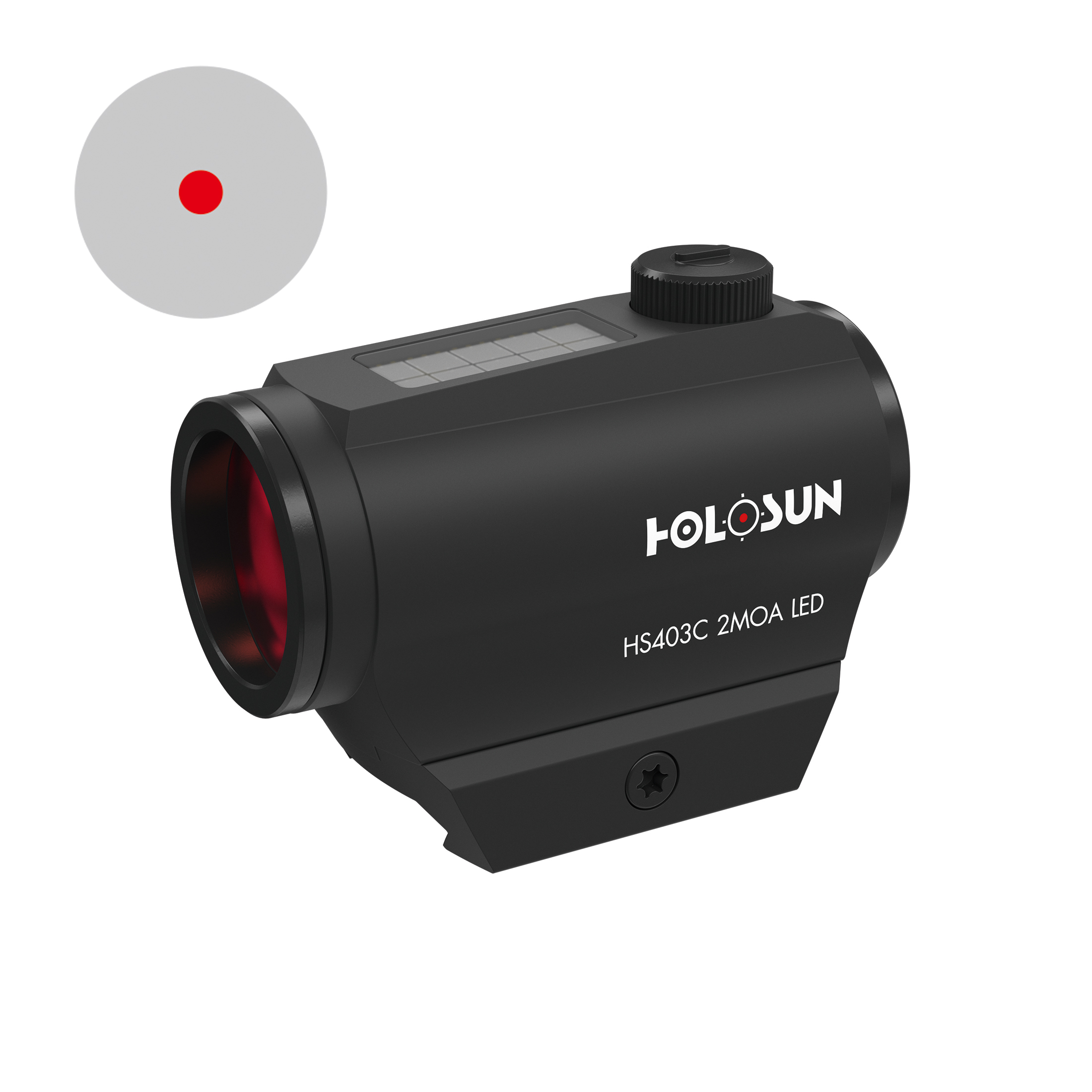 Werksüberholtes Holosun HS403C Microdot Rotpunkt Visier mit 2MOA Punkt Absehen und Solarzelle, schw…